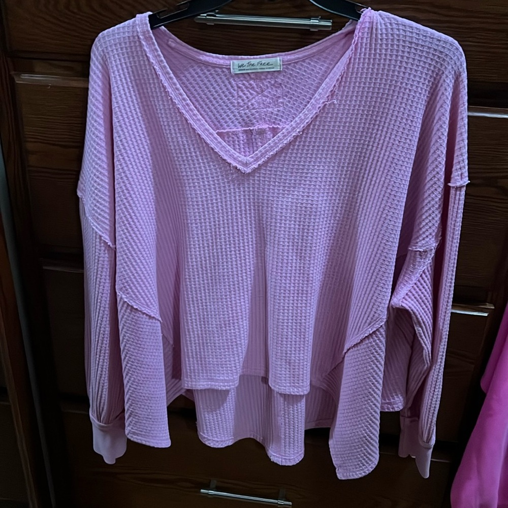 We The Free Coraline Waffle Knit V neck long sleeve tunic